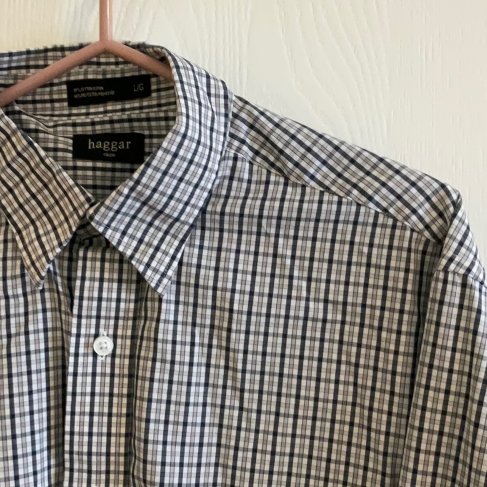 3 for $30 item - Haggar Button Up Shirt blue and white